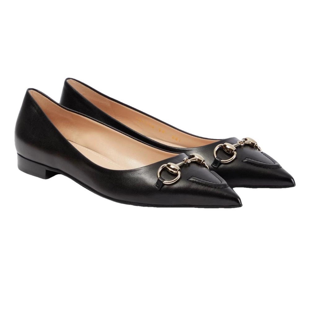 Gucci Horsebit Leather Ballet Flats